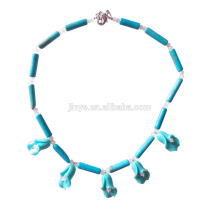 Bohemian Jewelry Multi Turquoise Flower Stone Neckalce